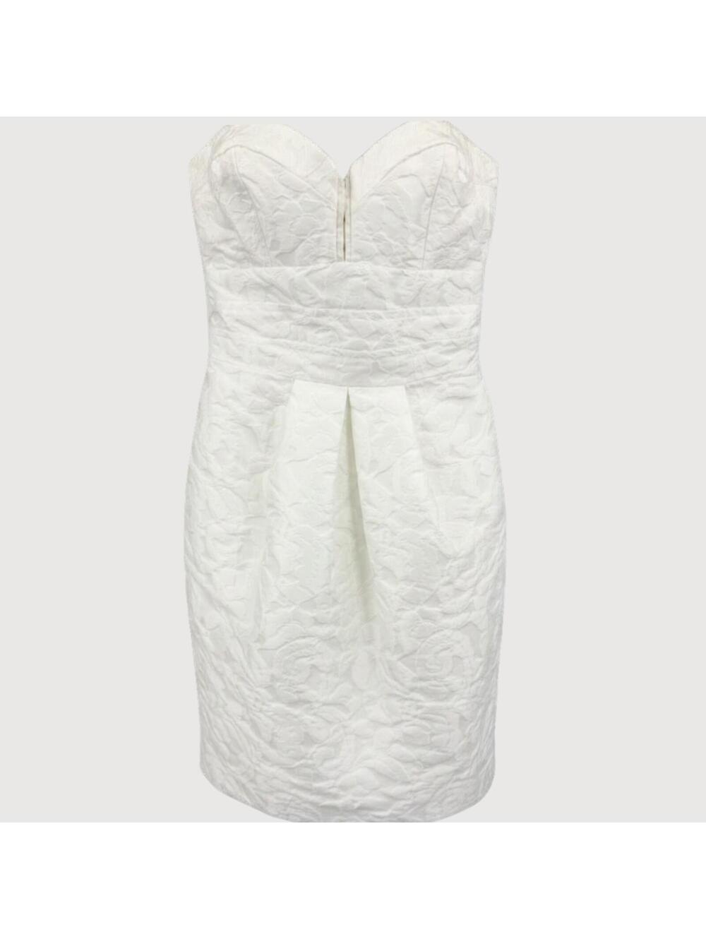 Alexia Admor Strapless Jacquard Mini Dress Ivory XS